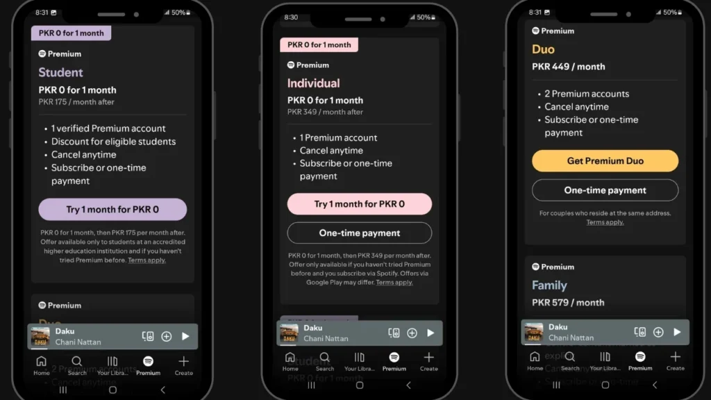 Spotify Premium APK Pricing Plans